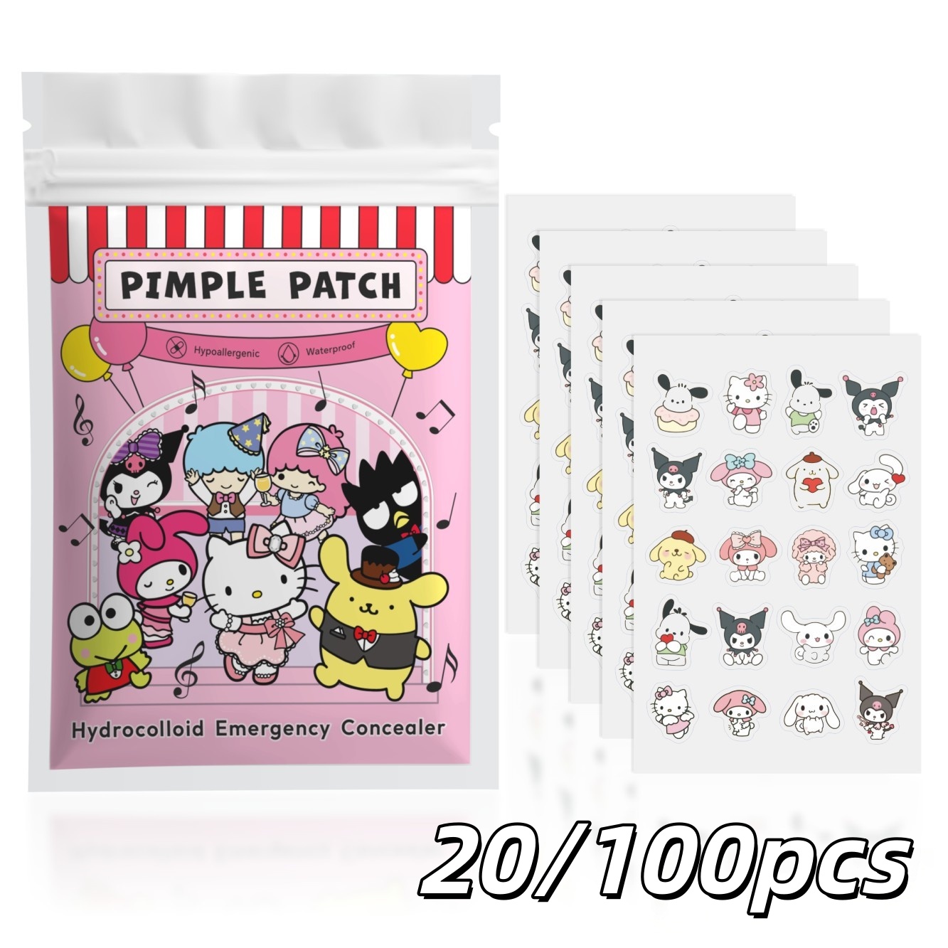 Skincare The Originote - 20/100 adet Hello Kitty Hidrokolloid Sivilce
