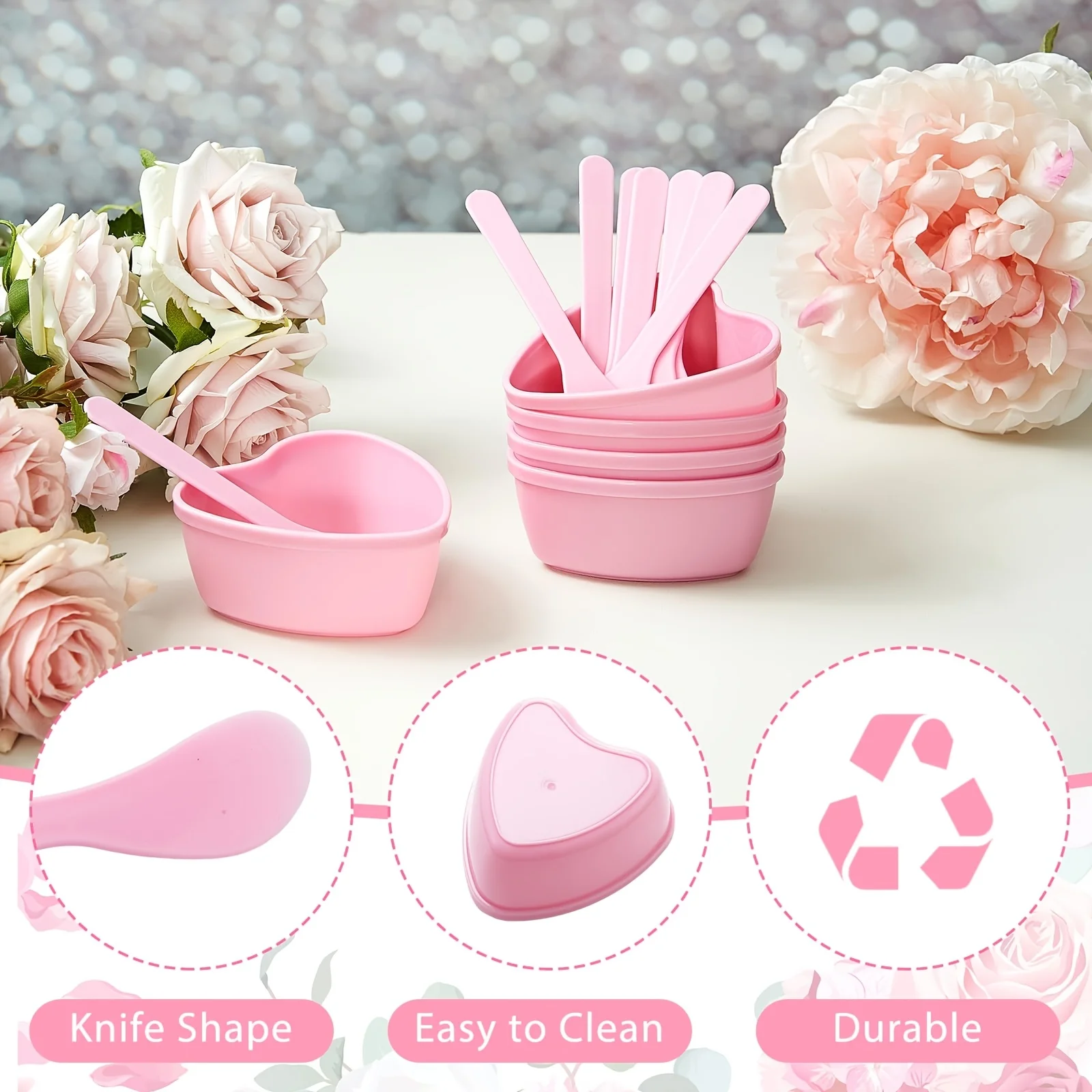 6 parçalı Pembe Kalp Şeklinde  - Skincare Viral Tiktok incelemesi ve fiyatı